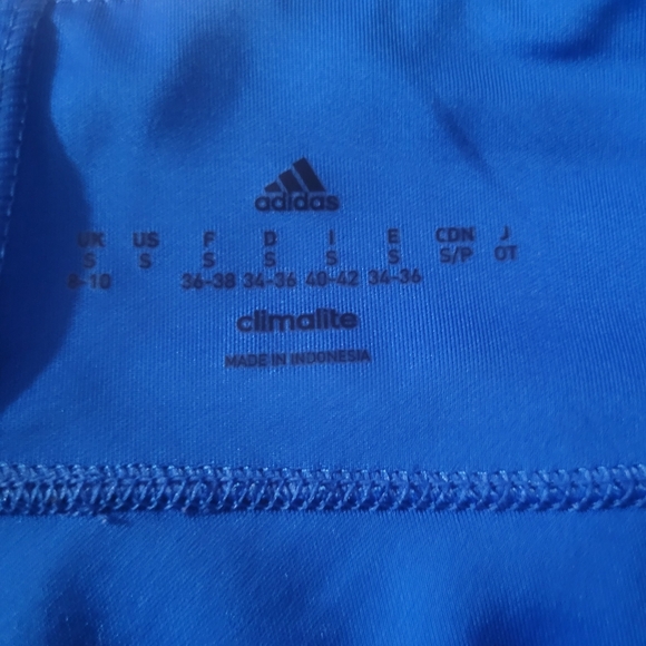 Adidas Climalite Blue Cropped Capris Leggings S - Picture 3 of 4